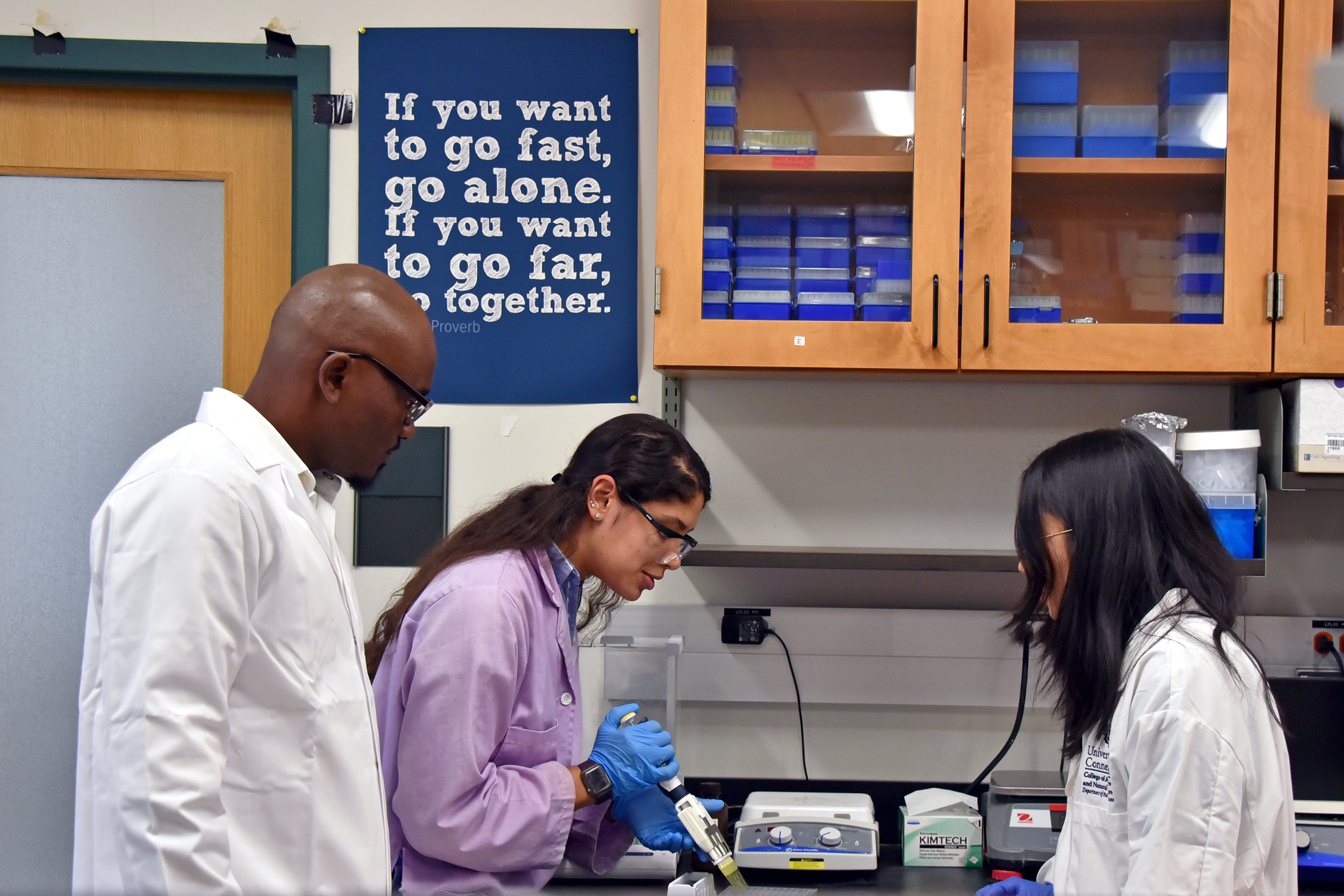 researchers in the lab