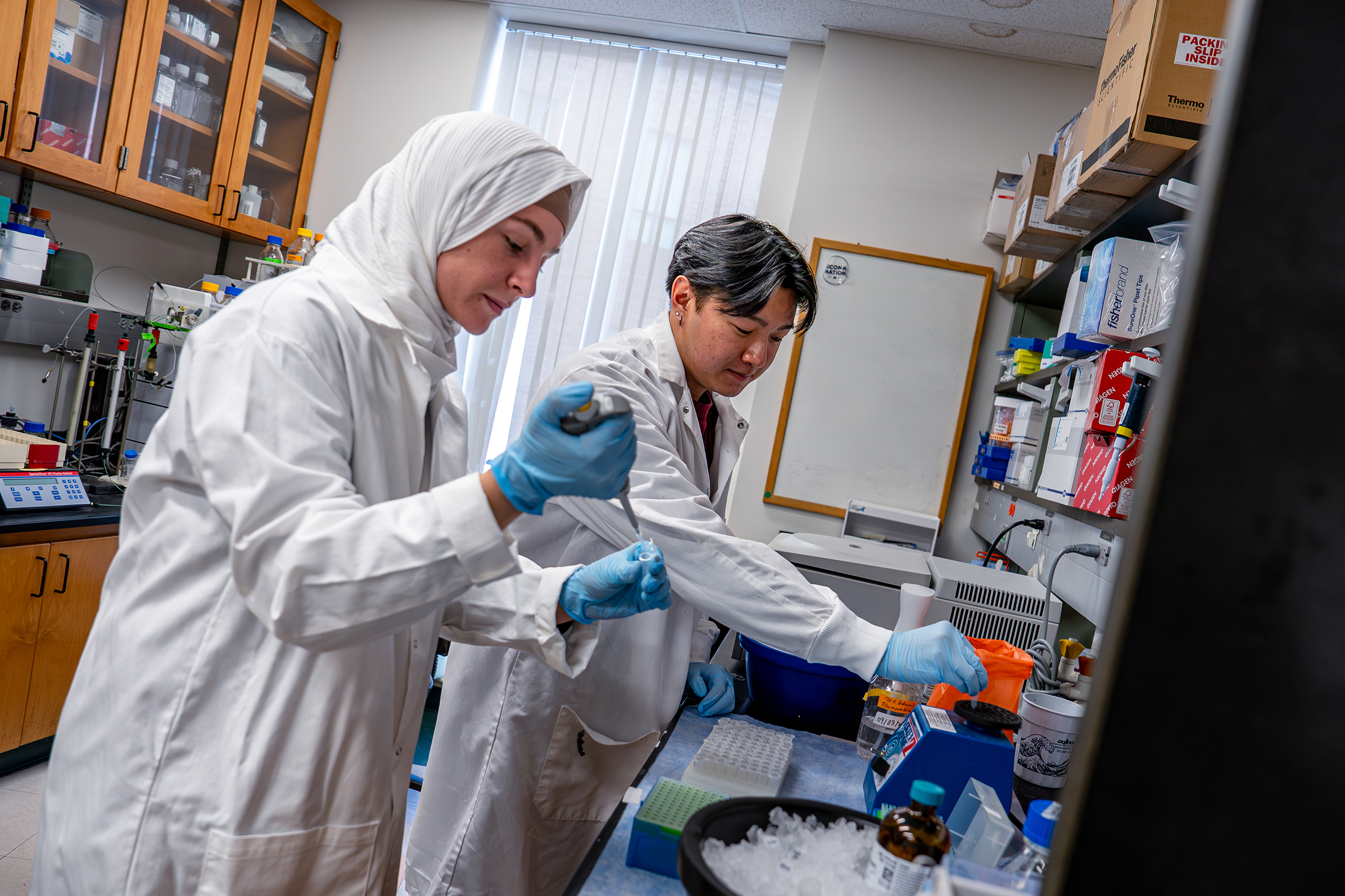 researchers in the lab
